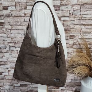 Bella Russo Brown Suede Shoulder Bag